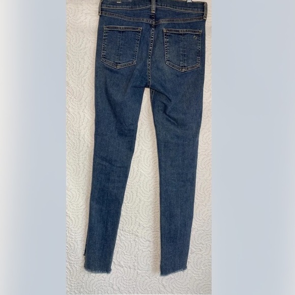 RAG & Bone Frayed Skinny Jeans Women's Size 27 High-rise Blue Wash Denim - Picture 2 of 10